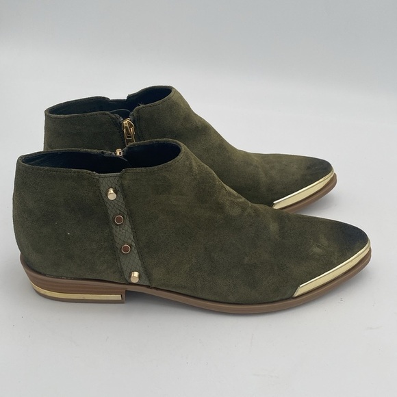 Fergie ankle boots are women 9M suede green gold details festival casual gipsy - Picture 4 of 14